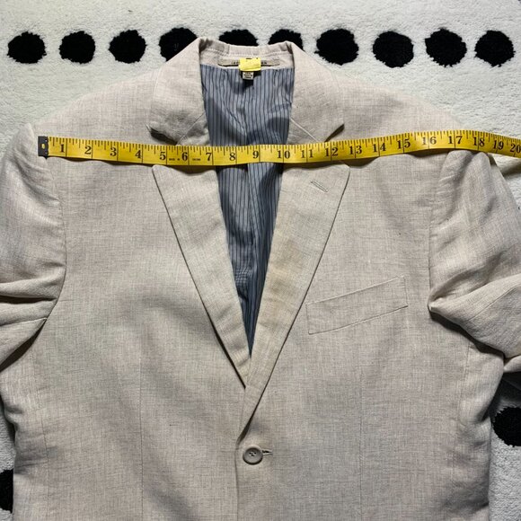 Vintage 90s Le Chateau Lightweight 100% Linen Two Button Blazer Sport Coat - Picture 13 of 16